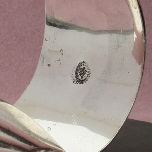 mexico sterling silver vintage beaded hinged clamper cuff bracelet size 7in - Picture 3 of 3